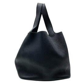 エルメス ピコタン MM ハンドバッグ J刻印 トリヨンクレマンス レザー ブラック シルバー HERMES レディース 人気 定番 高級感 上品 エレガント