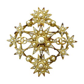 シャネル ココマーク ブローチ スクエア ラインストーン アクセサリー ジュエリー GP フェイクパール ゴールド 15A CHANEL レディース 人気 定番 高級感 上品 エレガント