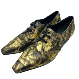 シャネル XG34275 ローファー メタリック オックスフォード ココマーク ロゴ レザー シューズ ゴールド ブラウン [サイズ38(約25cm)] レディース 人気 上品 高級感 エレガント