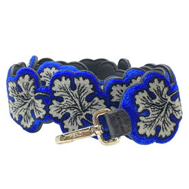 フェンディ ロング ストラップユー ショルダーストラップ アクセサリー 葉 リーフ ベルベッド レザー ブラック ブルー FENDI 正規品 異素材ミックス 上質デザイン バッグ用 着脱簡単 ロングタイプ