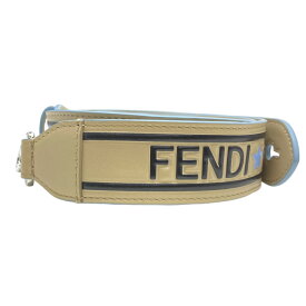 フェンディ ロング ストラップユー ショルダーストラップ アクセサリー ROMA ロゴ レザー シルバー ベージュ FENDI 正規品 上質仕様 使いやすい着脱式 デザインでバッグをアレンジ