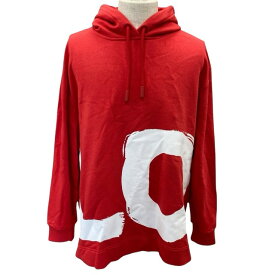 未使用 バーバリー プルオーバー パーカー スウェット LOVE レッド コットン メンズ レディース 8038129 BURBERRY[サイズ XS]／ユニセックス向けの人気デザインで羽織りやすい上質フーディ