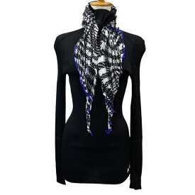 未使用 バーバリー ニット タートルネック シルクスカーフ付き 長袖リブ レーヨン ブラック レディース 8081169 BURBERRY [サイズ M] 上品 定番 コーデ主役