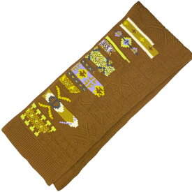 エルメス クルール・アン・クール マフラー ストール モダン ニット ブラウン イエロー 茶 HERMES 洗練 上品 季節感 定番 高級感 スタイリング 汎用性