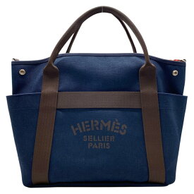 エルメス サックドパンサージュ グルーム トートバッグ キャンバス トワルシェブロン ネイビー オレンジ Y刻印 HERMES 実用性 上質 デイリー 収納力