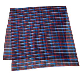 エルメス ストール ショール 大判 チェック シルク カシミヤ ブルー レッド マルチカラー ロゴ HERMES 上品 洗練 存在感 季節感