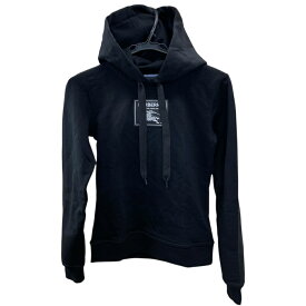 未使用 バーバリー プルオーバー パーカー トップス ロゴ グラフィック プリント ブラック コットン 8063475 BURBERRY [サイズXXS] 洗練 モダン ストリート 定番