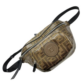 フェンディ ウエストバッグ ウエストポーチ ボディバッグ ベルトバッグ ズッカ柄 ロゴ コーティングキャンバス ナイロン ブラウン 7VA446 FENDI 旅行 街歩き アクティブ 洗練 実用性 トレンド