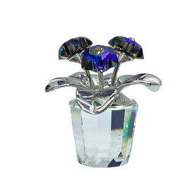 スワロフスキー フラワー 花 鉢植え オブジェ フィギュリン インテリア 置物 パープル クリスタル SWAROVSKI 空間演出 装飾性 高級感 コレクション