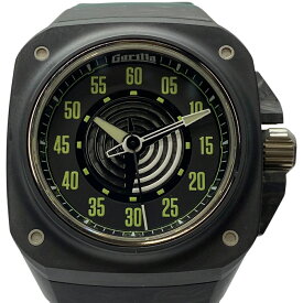 稼働品 ゴリラウォッチ 腕時計 時計 クオーツ ファストバック 自動巻 ブラック文字盤 10気圧防水 カーボン/ラバー ブラック/グリーン　FBY3.0.672 GORILLA スポーツ カジュアル デザイン性 耐久性 日常使い 高級感