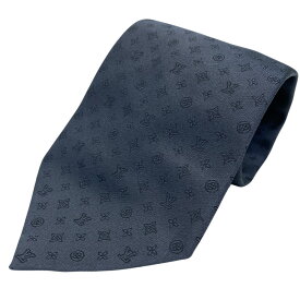 ルイ ヴィトン クラヴァット ネクタイ ループタイ LV ロゴ シルク グレー LOUISVUITTON 上品 洗練 定番 人気 高級感