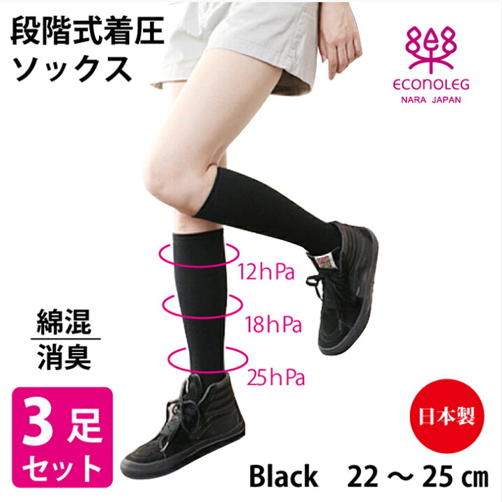 楽天市場 着圧ソックス 3足組 メール便送料無料 足のむくみや疲れ対策 立ち仕事におすすめ 加圧ソックス 段階加圧 むくみ 疲労軽減 エコノミー症候群 抗菌 防臭 靴下 足スッキリ ギフト プレゼント 疲れない靴下 エコノミークラス症候群 母の日 早割 靴下 セット