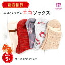 エコソックス 色柄タイプおまかせ 5足組 日本製 国産 西垣靴下 エコノレッグ レディース 靴下 セット 実用的 リカバリー