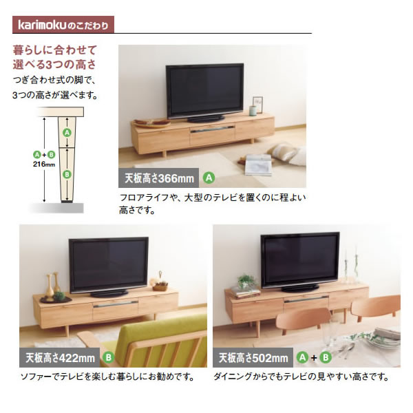 楽天市場】カリモク テレビボード/リビングボード TVボード 幅1520mm