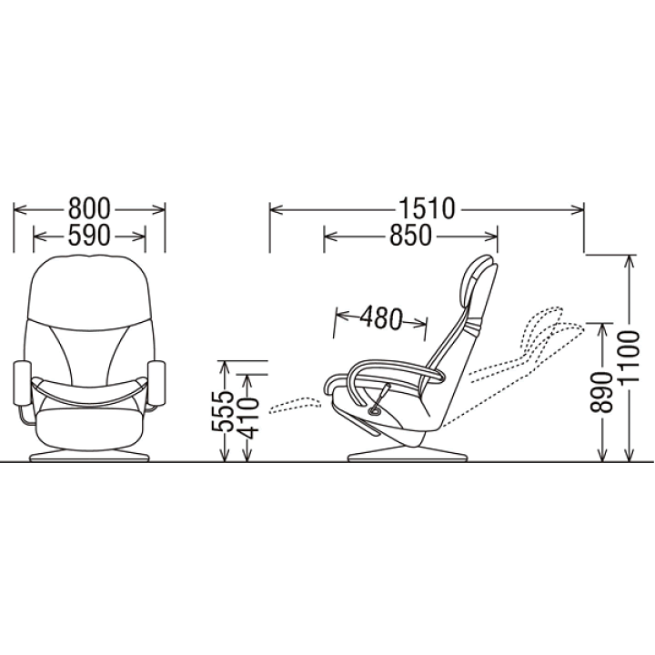 楽天市場】カリモク パーソナルチェア 本革張 リクライナー ampio