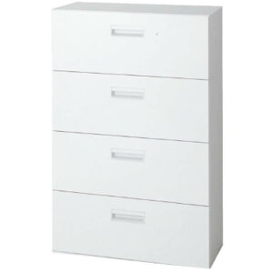 L6 ラテラルファイリングキャビネット(4段) 幅800×奥行450×高さ1210mm 下置き A4引出し×4段 (648-429)【L6-E120H-4】