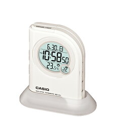 カシオ 電波目覚まし時計 DQD-410J-7JF ホワイト デジタル（湿度計 / 温度計） 電波時計(置き時計) ウェーブセプター(CASIO wave ceptor) デスクトップクロック 高輝度ホワイトLEDライト搭載