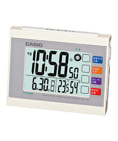 カシオ 電波目覚まし時計 DQL-210J-7JF ホワイト 生活環境お知らせ（湿度計 / 温度計） 電波時計(置き時計) ウェーブセプター(CASIO wave ceptor) デスクトップクロック 「乾燥肌注意」機能搭載