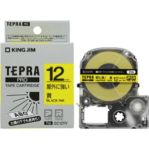 �L���O�W����KING JIM���e�v���uPRO�v�e�[�v�J�[�g���b�W ���O�ɋ������x���@���^������ SC12YV�@12mm���@7m