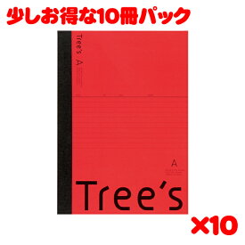 日本ノート スタンダードノート Tree's B5サイズ A罫30枚 レッド UTR3AR 10冊パック