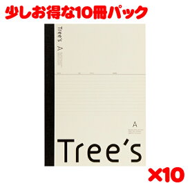 日本ノート スタンダードノート Tree's A4サイズ A罫40枚 クリーム UTRAA4C 10冊パック
