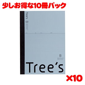 日本ノート スタンダードノート Tree's A4サイズ B罫40枚 ブルーグレー UTRBA4GR 10冊パック