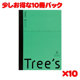 日本ノート スタンダードノート Tree's A4サイズ B罫40枚 グリーン UTRBA4G 10冊パック