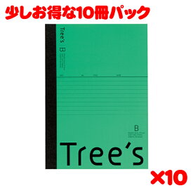 【メール便なら1セットまで送料290円】日本ノート スタンダードノート Tree's A5サイズ B罫30枚 グリーン UTRBA5G 10冊パック