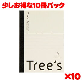 日本ノート スタンダードノート Tree's A6サイズ A罫48枚 クリーム UTRAA6C 10冊パック