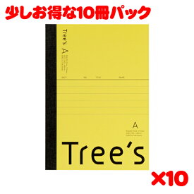日本ノート スタンダードノート Tree's A6サイズ A罫48枚 イエロー UTRAA6Y 10冊パック