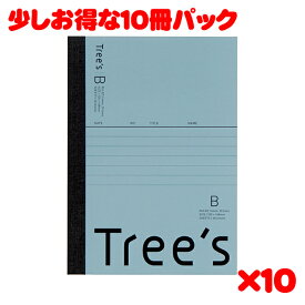 日本ノート スタンダードノート Tree's A6サイズ B罫48枚 ブルーグレー UTRBA6GR 10冊パック