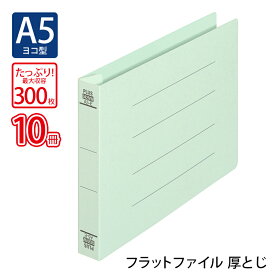 プラス(PLUS)フラットファイル 厚とじ A5-E 300枚とじ ブルー NO.042NW 10冊パック　88-395