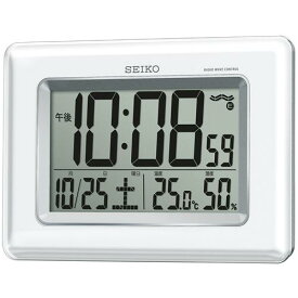 セイコー　電波掛置兼用時計　SQ424W　温湿度・カレンダー表示付　白パール