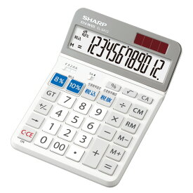 シャープ SHARP 軽減税率対応電卓 セミデスクトップタイプ EL-SA72-X 12桁 計算機 大型表示 早打ち