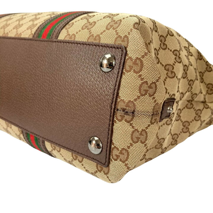 楽天市場】【中古美品】GUCCI グッチ シェリーライン トートバッグ  