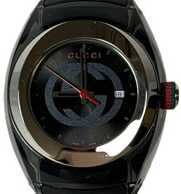 【中古・美品】GUCCI 腕時計 グッチ シンクデイト 137.1 ブラック ユニセックス