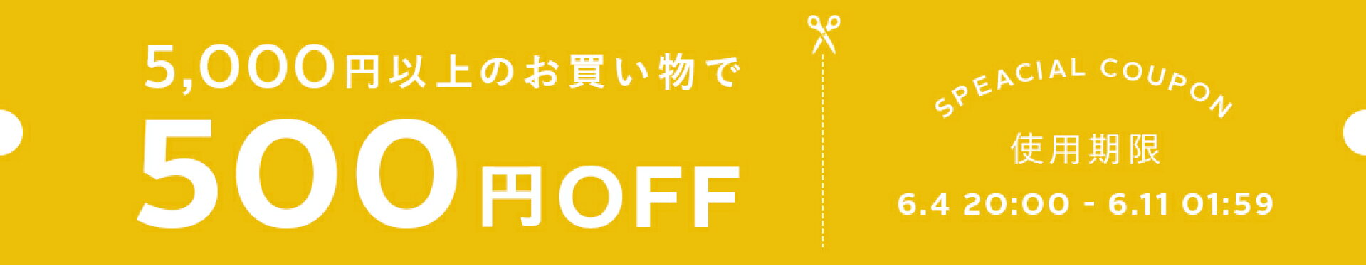 税込5,000円以上のお買い物で500円OFF