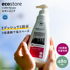 【3/31迄★P15倍＆LINE登録で200円CP配布】新商品【エコストア公式】 ecostore ランドリーコンセントレートポンプ＜ゼラニウム＆オレンジ＞ 480mL ナチュラル 洗濯洗剤 マスク 自然 敏感肌 やさしい ベビー 赤ちゃん さわやか 爽やか 柑橘 液体洗剤 梅雨 部屋干し ドラム式