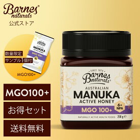 【数量限定サシェサンプル1個付き】バーンズナチュラル マヌカハニー MGO100+ 250g x2個セット & 3個セット オーストラリア 天然 はちみつ 正規品 BARNES NATURALS Australia Manuka 100% Pure Honey