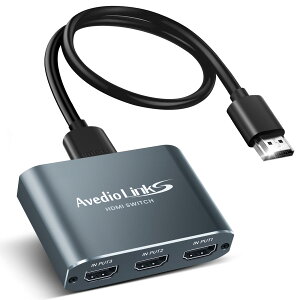 HDMI �ؑ֊� 4K 60Hz �A���~�j�E�������� avedio links HDMI �Z���N�^�[3����1�o��HDMI �X�C�b�`���[3�|�[�gHDMI �n�u �g�� HDMI2.0b HDCP2.2 HDR10 3D �d���s�v ����HDMI2.0�P�[�u���t��(1.2m) �O���[