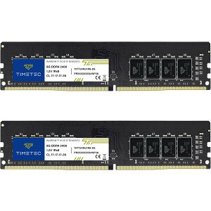 Timetec 16GB KIT(8GBx2��) DDR4 �f�X�NPC�p������ 2400MHz(PC4-2400T) PC4-19200 UDIMM 288 Pin 1.2V CL17 Non-ECC Unbuffered DIMM���������W���[��
