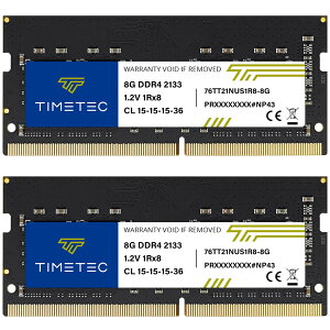 Timetec 16GB KIT(8GBx2��) DDR4 �m�[�gPC�p������ 2133MHz(PC4-2133P) PC4-17000 SODIMM 260 Pin 1.2V CL15 Non-ECC Unbuffered �m�[�gPC �~�jPC �I�[���C������PC�p