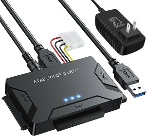 Runbod SATA USB �ϊ��P�[�u�� 3.5�C���` HDD IDE USB �ϊ��P�[�u�� 2.5�C���` HDD SSD IDE SATA USB �ϊ��A�_�v�^�[ ���w�h���C�u�Ή� �ő�6TB USB3.0 5Gbps�����]�� �d���A�_�v�^�t��