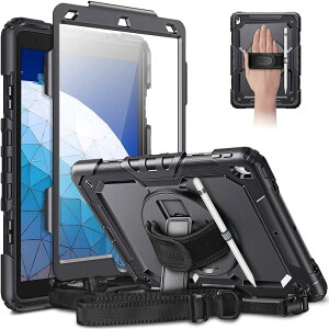 SIBEITU iPad Air3 �P�[�X iPad Pro 10.5 �P�[�X �ϏՌ� ���Ƃ��ی� �ی�t�B�����t�� 360°��]�X�^���h 360°��]����� ���R �y�����[ ��i�̋@�\�ǉ� ��� �g�ѕ֗� ���Ղ̑��� �h�o ���@�\ ���p ����