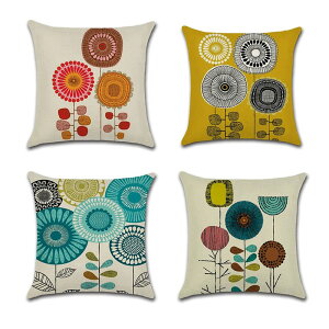 YunJeude �N�b�V�����J�o�[ 55x55cm 4���Z�b�g �k�� �􉽊w�͗l �Ⴄ�� ���l�� ���� ���� ������� �t�@�X�i�[ ���_�� �ƒ둕�� �� ���� �l�G�ʗp (�Ђ܂��, 55x55)