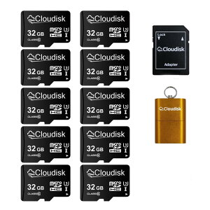 Cloudisk Micro SDJ[h32 GB(10Zbg) tbVJ[hNX10 A 2 U 3 Micro SDHCASDA_v^AJ[h[_[i32 GBj