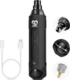 Casfuy 犬爪切り電動 6スピード - 最新の強化されたペット用ネイルグラインダー 充電式電動犬用ネイルトリマー 痛みのない足の手入れとスムージングツール 大型中型小型犬用