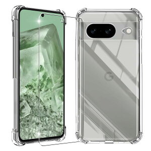 �Ή� Google Pixel 8A �P�[�X �N ���A ���ϖh�~ + Pixel 8a �K���X�t�B���� �_�� �O�[�O���s�N�Z��8a �P�[�X �ϏՌ� �K���X�t�C�����ی�t�� �w��h�~ �����h�~ �ϏՌ� �K���X�t�C�����ی�t�� �w��