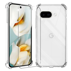 �Ή� Google Pixel 9A �P�[�X �N ���A ���ϖh�~ + Pixel 9a �K���X�t�B���� �_�� �O�[�O���s�N�Z��9a �P�[�X �ϏՌ� �K���X�t�C�����ی�t�� �w��h�~ �����h�~ �ϏՌ� �K���X�t�C�����ی�t�� �w��