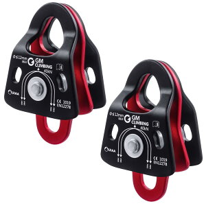 GM CLIMBING 40kN �}�C�N���_�u���v�[���[ CE UIAA�F�� �{�[���x�A�����O �{�̓V�X�e�� �v�[���[�V�X�e�� �N���C�~���O ���M���O ���X�L���[ �A�[�{���X�g�g�p 12mm�܂Ń��[�v�K�� 2�Z�b�g